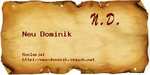 Neu Dominik névjegykártya